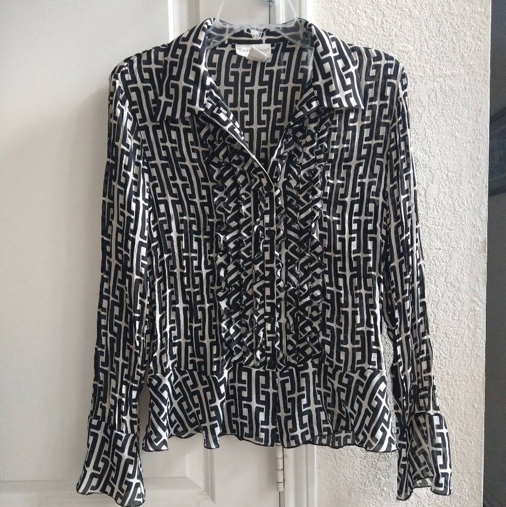 Worthington Sheer Ruffled Blouse